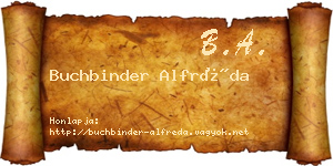 Buchbinder Alfréda névjegykártya